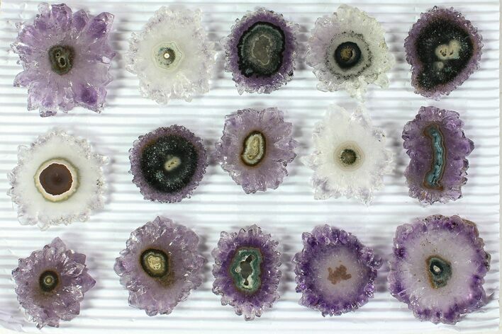 Lot: / to Amethyst Stalactite Slices ( Pieces) #77706